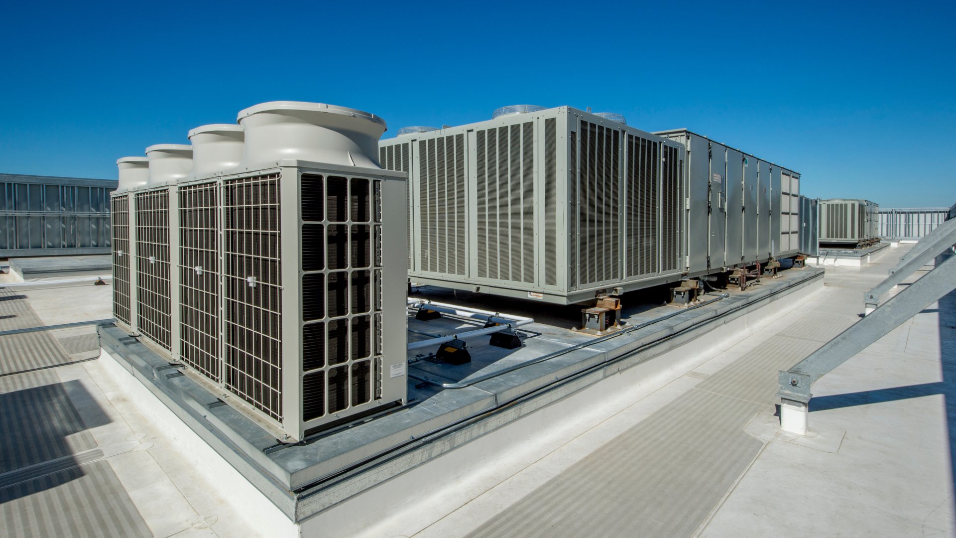 Commercial rooftop HVAC installation